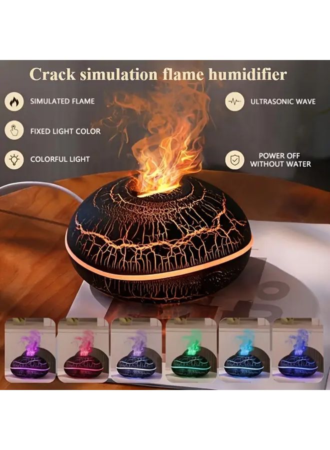 Flame Effect Humidifier USB Ultrasonic Lava Lamp With Realistic Flow For Home Office Decor - Image 1